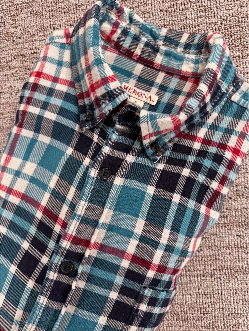 Merona Plaid Button-Up Shirt Casual Gorpcore Cabincore Work Utility Size L